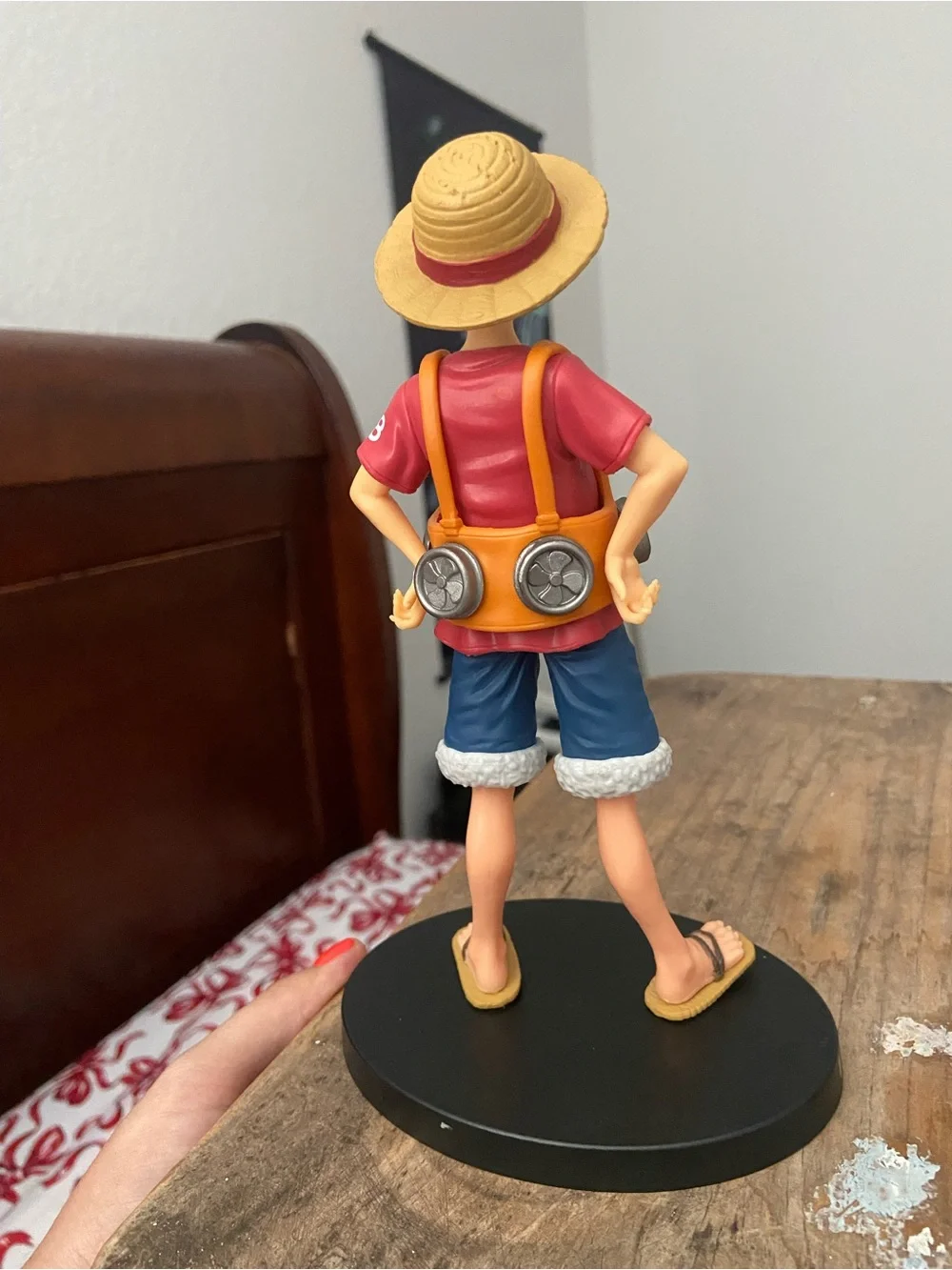 Luffy - One Piece Anime Character Straw Hat Figurine - Red, Blue, Tan